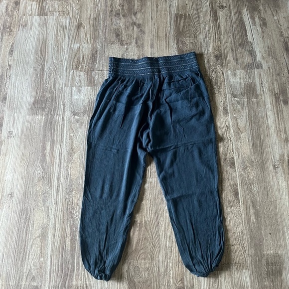 Anthropologie Ett:Twa Summer Loose Fit Dark Teal Pants Size Small - Picture 3 of 5